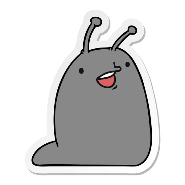 Sticker Cartoon Illustration Cute Kawaii Slug — Stock Vector