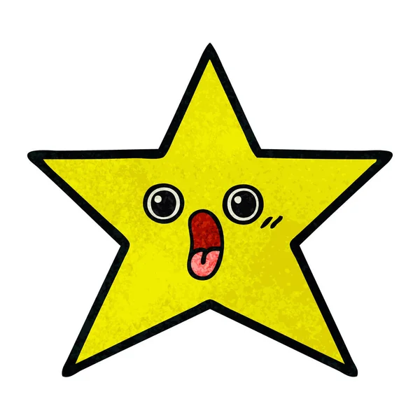 Kreslené Textury Retro Grunge Zlaté Hvězdy — Stockový vektor
