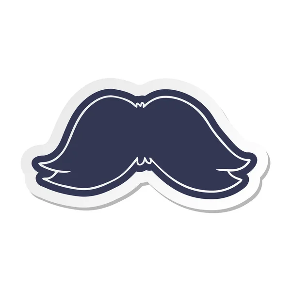 Etiqueta de desenho animado de um bigode de homem —  Vetores de Stock