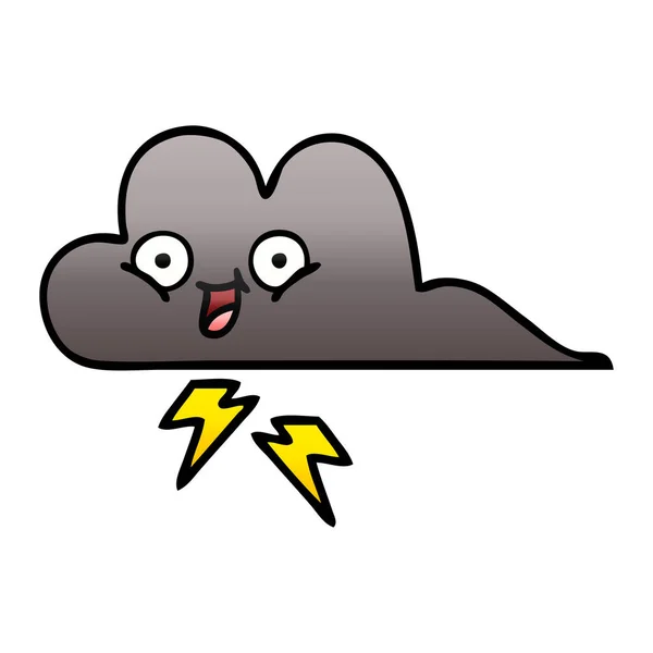 Gradient skuggade tecknad storm cloud — Stock vektor