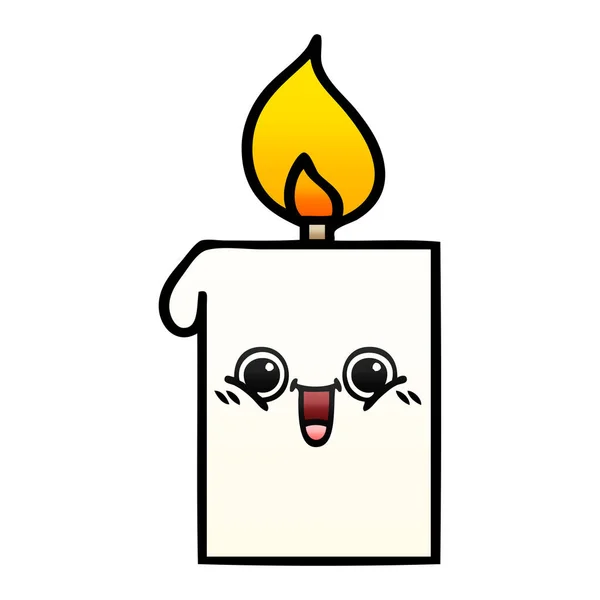 点燃的蜡烛的渐变阴影漫画 — 图库矢量图片