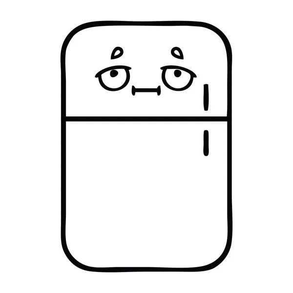 Kreslení čar kreslených lednice mrazák — Stockový vektor