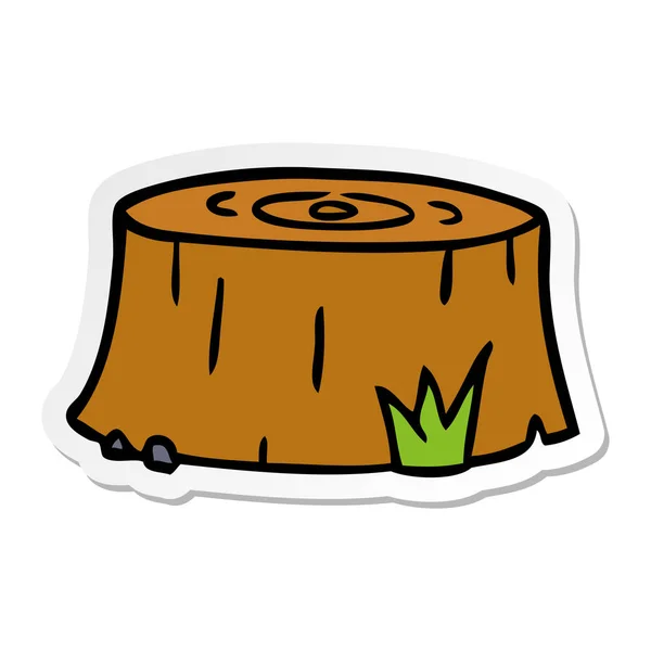 Etiqueta Desenhada Mão Desenho Animado Doodle Log Árvore — Vetor de Stock