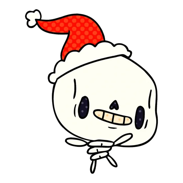 Christmas tecknade av kawaii skelett — Stock vektor
