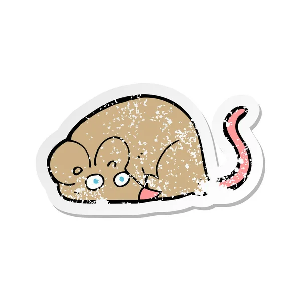 Retro noodlijdende sticker van een cartoon-muis — Stockvector