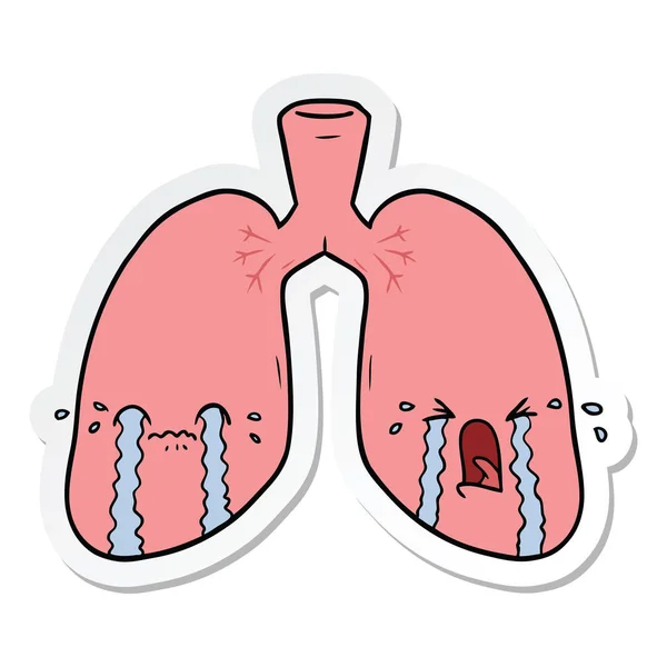 Naklejka Płuc Kreskówka Płacz — Wektor stockowy