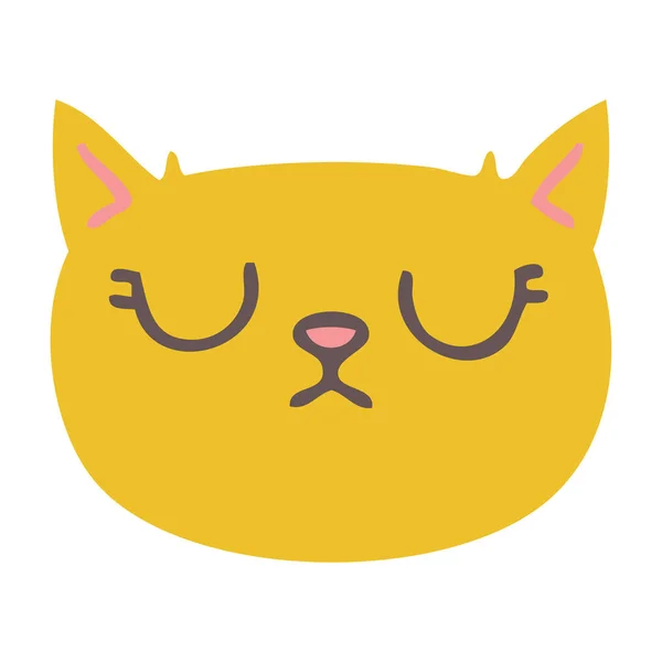 Mão peculiar desenhado desenho animado choro gato — Vetor de Stock