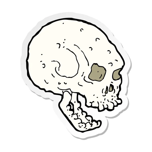 Sticker Van Een Cartoon Spooky Schedel — Stockvector