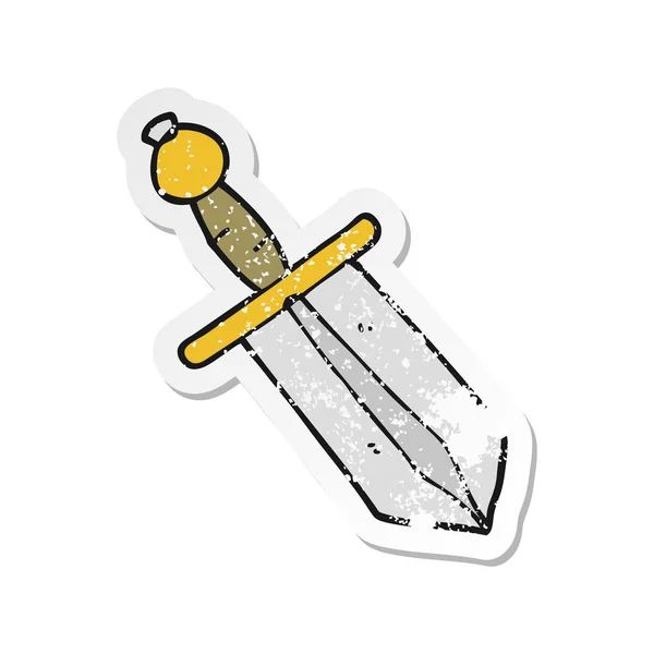 Distressed sticker of a cartoon dagger — Stock Vector