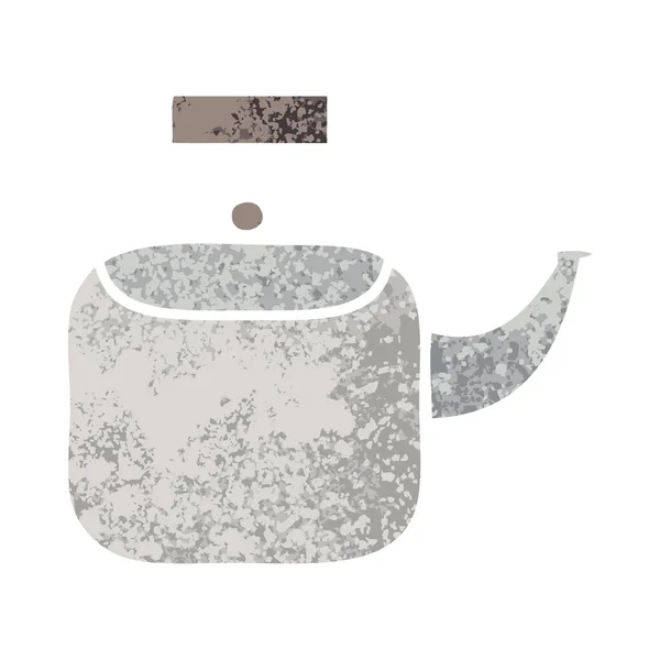 Ретро ілюстрація стиль мультфільм чайник горщик — стоковий вектор
