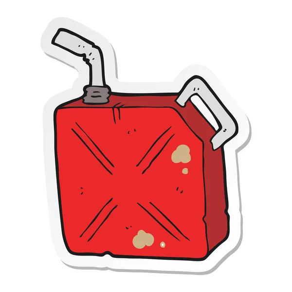 Pegatina de una lata de combustible de dibujos animados — Vector de stock