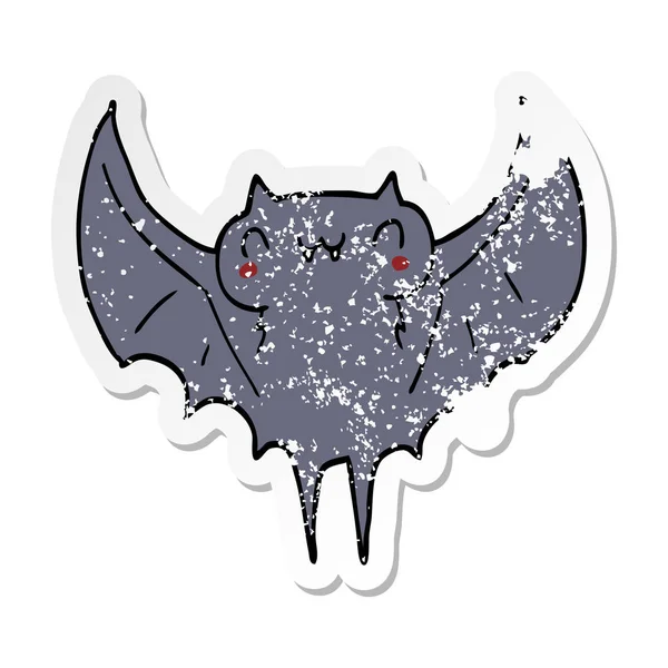 Adesivo Angosciato Pipistrello Cartone Animato — Vettoriale Stock