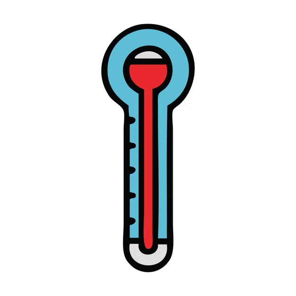 Cute cartoon glass thermometer — Stock Vector