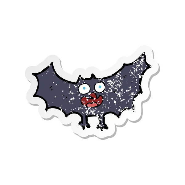 Retro distressed sticker of a cartoon bat — Stock Vector