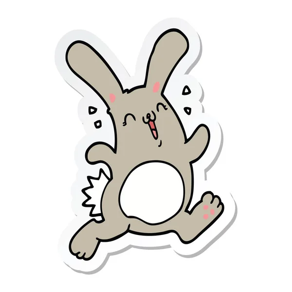 Pegatina de un conejo de dibujos animados — Vector de stock