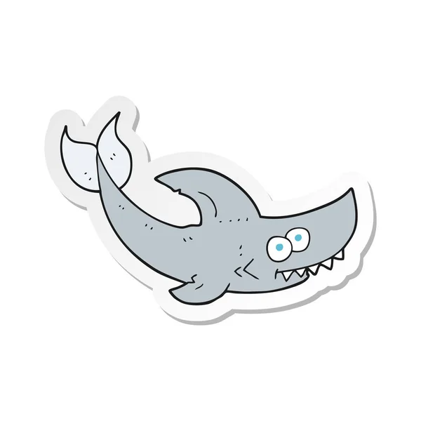 Sticker Cartoon Shark — Stock Vector