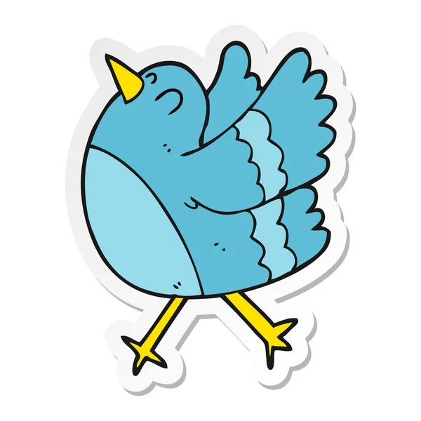 Sticker van een gelukkige vogel cartoon — Stockvector