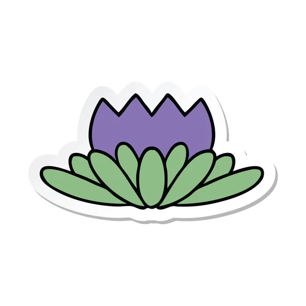 Etiket bir sevimli çizgi çiçek — Stok Vektör