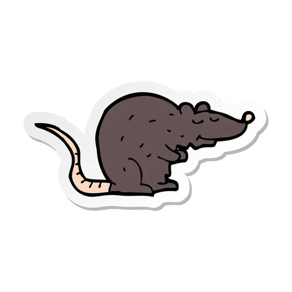 Sticker Cartoon Black Rat — Stock Vector