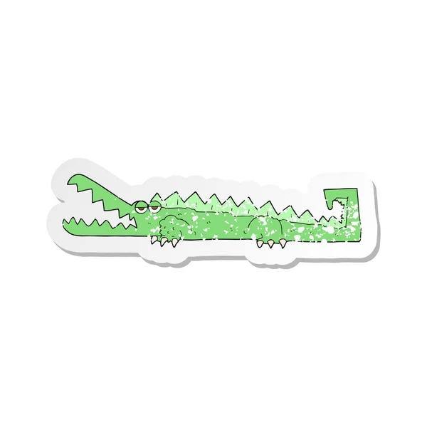 Наклейка Карикатурного Крокодила — стоковый вектор