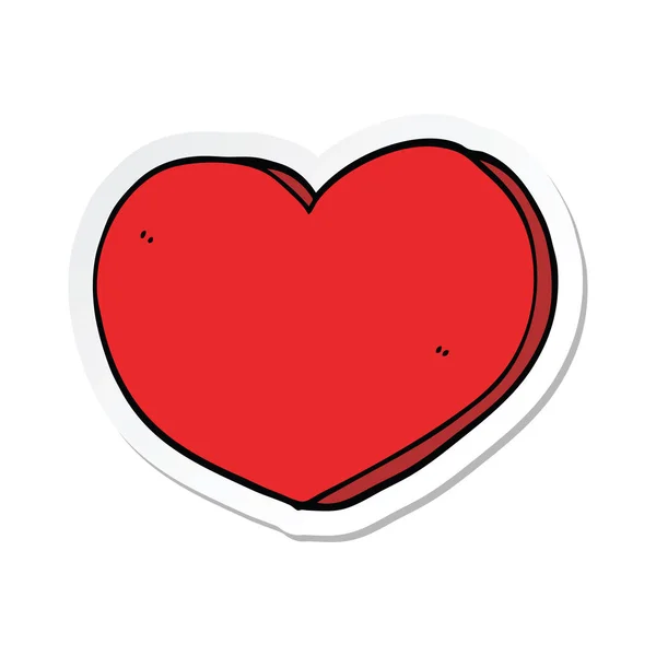 Adesivo di un cuore d'amore cartone animato — Vettoriale Stock