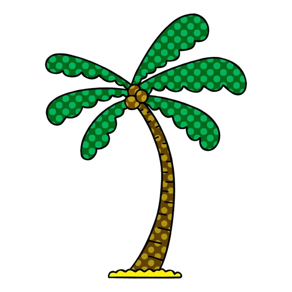 Egendomliga serietidning stil tecknad palm tree — Stock vektor