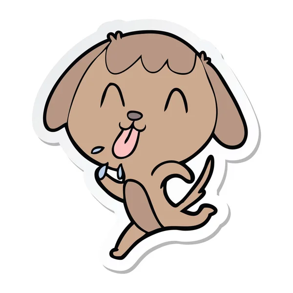 Sticker Cute Cartoon Dog — Stock Vector
