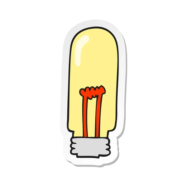 Etiket bir karikatür ışık ampul — Stok Vektör