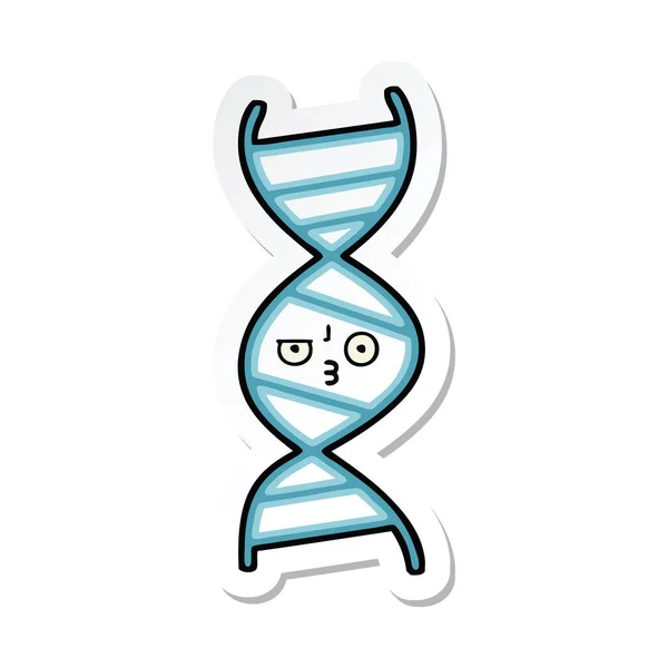 Sticker of a cute cartoon DNA strand — Stock Vector