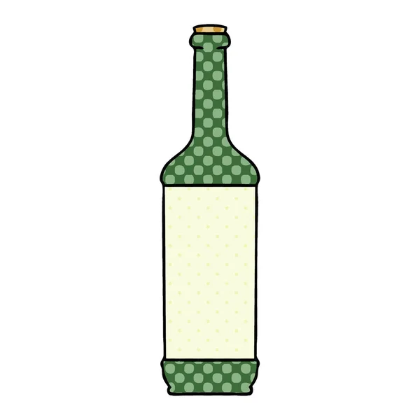 Peculiar cómic estilo botella de vino de dibujos animados — Archivo Imágenes Vectoriales