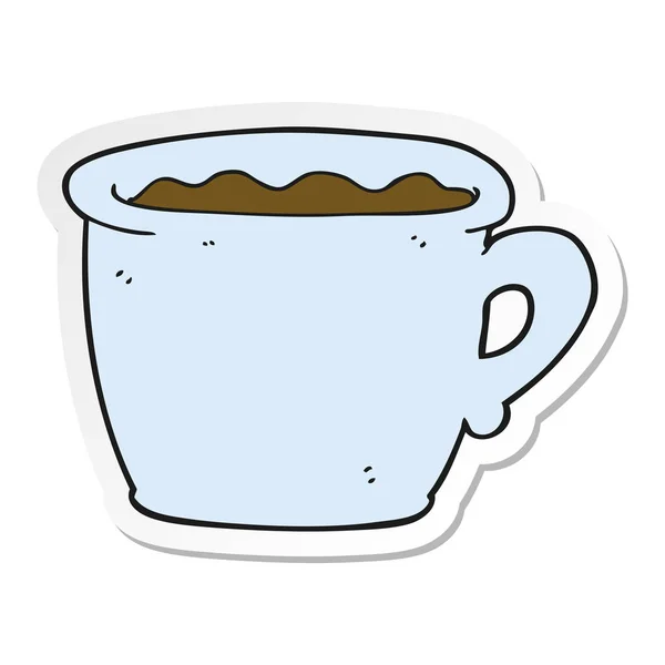 Adesivo Una Vecchia Tazza Caffè Cartone Animato — Vettoriale Stock