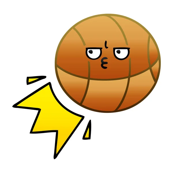 Dégradé Ombre Dessin Animé Basket Ball — Image vectorielle