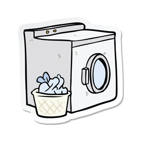 Sticker of a cartoon washing machine — Stock Vector