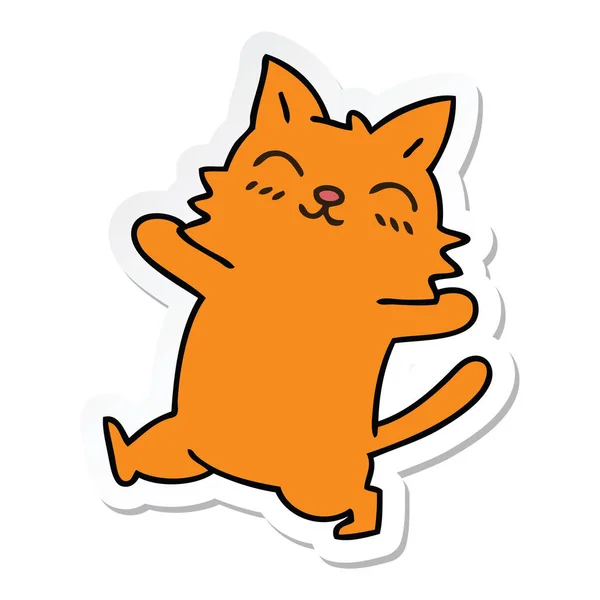 एक अजीब हाथ का स्टिकर तैयार कार्टून बिल्ली — स्टॉक वेक्टर