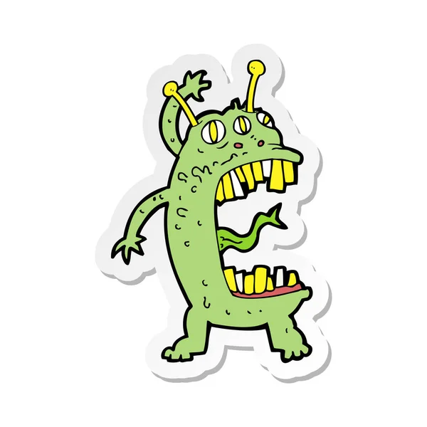 Sticker Van Een Cartoon Gek Monster — Stockvector