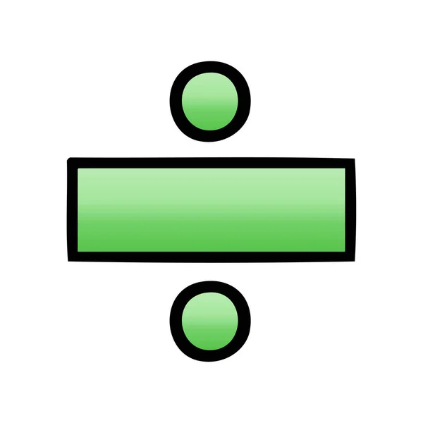 Gradient shaded cartoon division symbol — Stock Vector