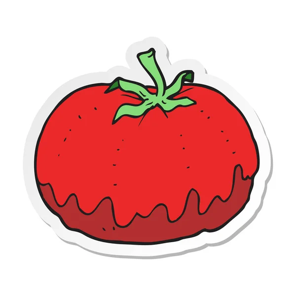 Sticker of a cartoon tomato — Stock Vector