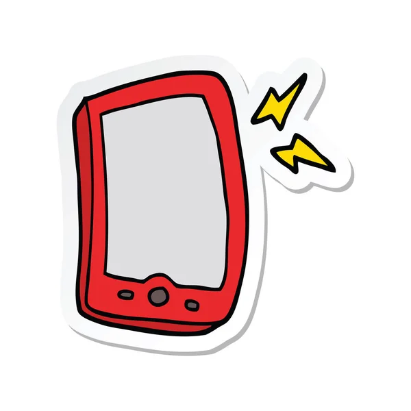 Klistermärke för en tecknad mobiltelefon — Stock vektor