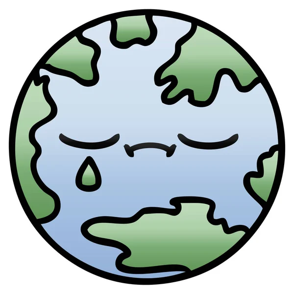 Gradient shaded cartoon planet earth — Stock Vector