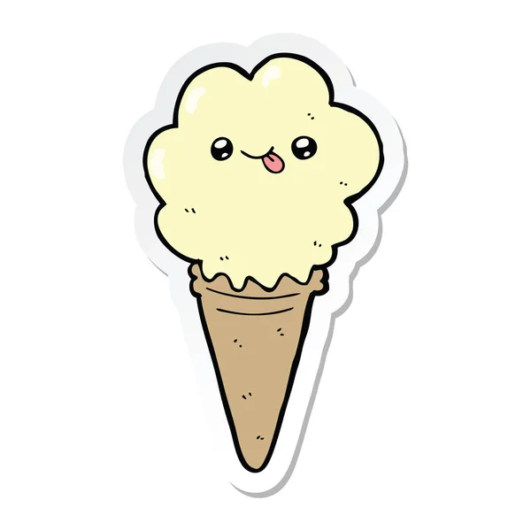 Etiqueta de um sorvete de desenho animado — Vetor de Stock