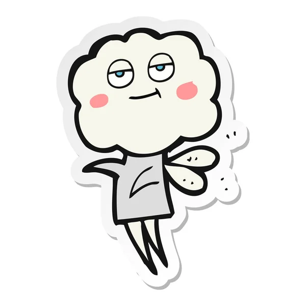 Sticker Cartoon Cute Cloud Head Imp — Stock Vector