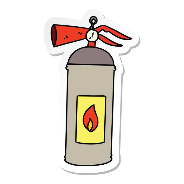 Aufkleber Eines Skurrilen Handgezeichneten Cartoon Feuerlöschers — Stockvektor