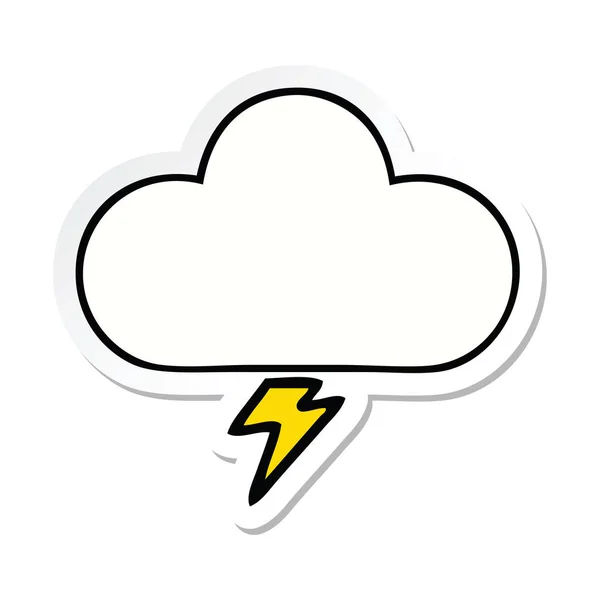 かわいい漫画の雷雲のステッカー — ストックベクタ