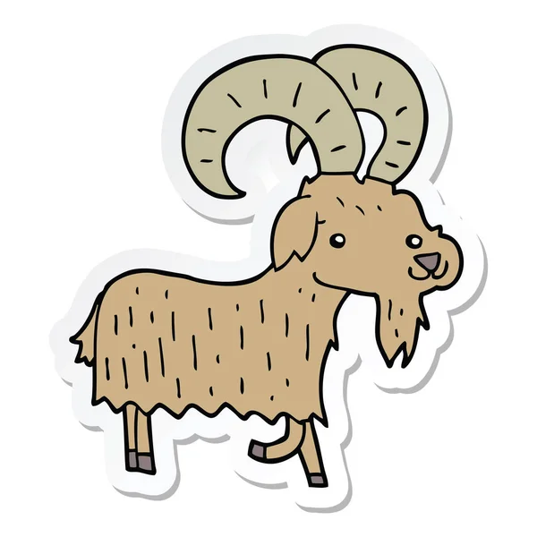 Sticker of a cartoon goat — Stock Vector