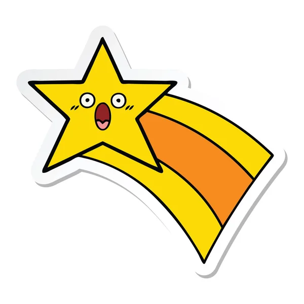 Autocollant d'un dessin animé mignon tir étoile arc-en-ciel — Image vectorielle