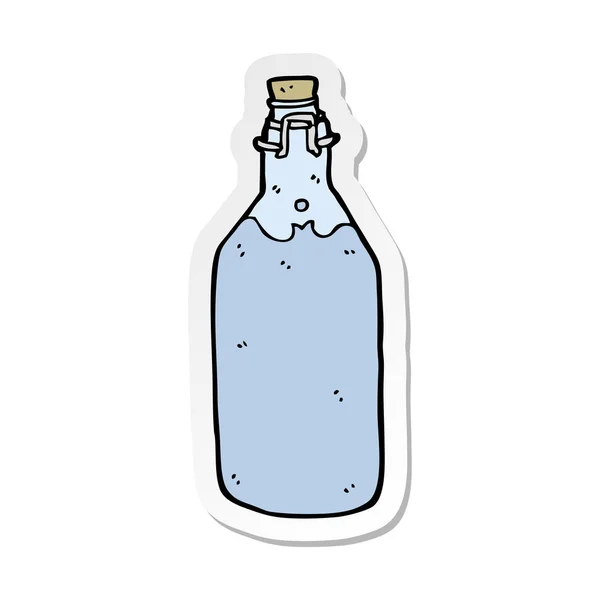漫画の古いスタイル水のボトルのステッカー — ストックベクタ