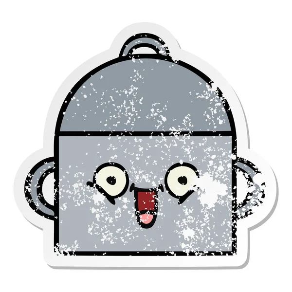 tencereye bir sevimli çizgi sıkıntılı etiket