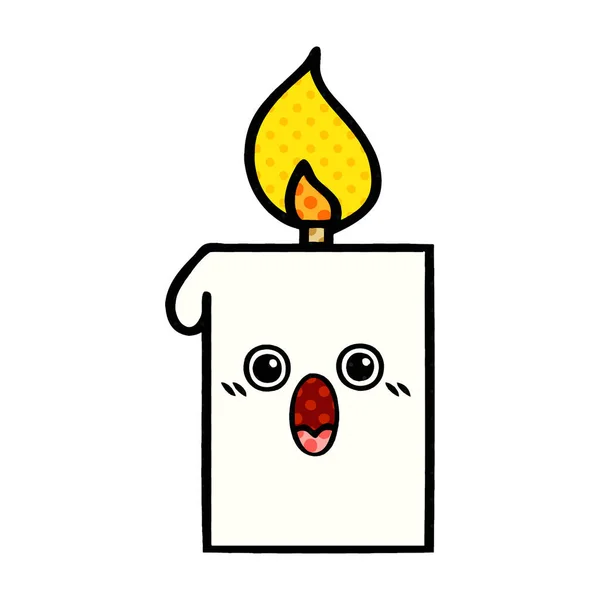 Мультфильм Стиле Комикса Зажжённой Свече — стоковый вектор