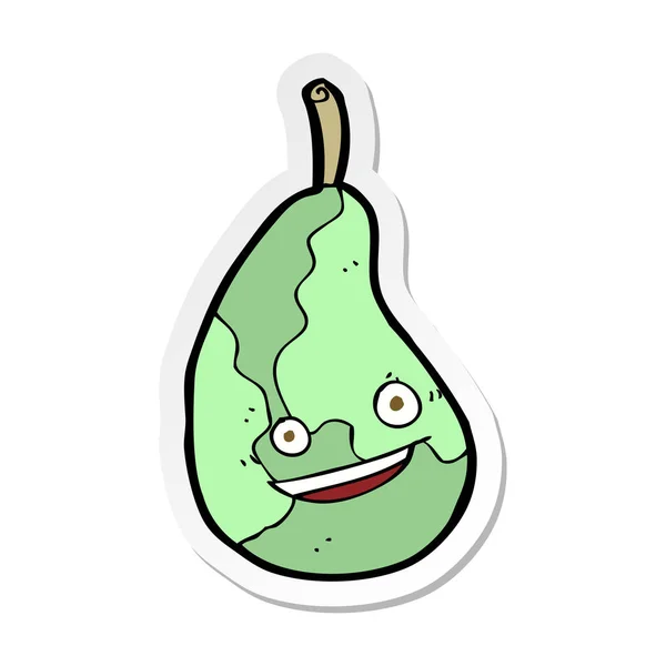 Sticker voor een tekenfilm gelukkig pear — Stockvector