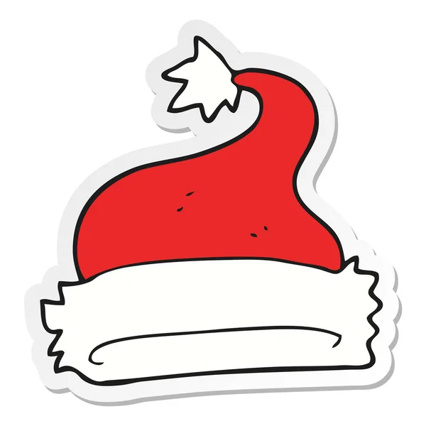 Etiqueta de um chapéu de Natal de desenho animado — Vetor de Stock